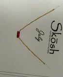 Baguette Birthstone Necklace- Gold