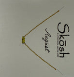 Baguette Birthstone Necklace- Gold