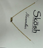 Baguette Birthstone Necklace- Gold