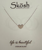 Flat Polished Heart Necklace