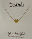 Flat Polished Heart Necklace