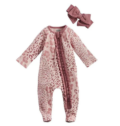 Mauve Leopard Sleeper Set, Moore