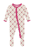 Print Classic Ruffle Footie with Zipper, Moore