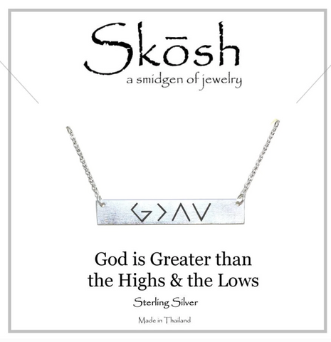 God is Greater than the Highs and Lows Short bar/ Silver