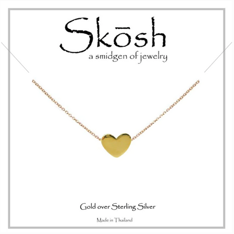 Small Flat Polished Gold Heart