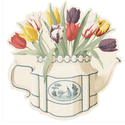 Die-cut Tulip Teapot. Placemat - 12 sheets