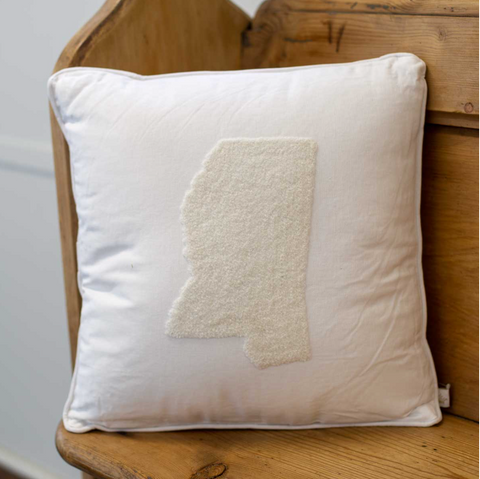 Mississippi Embroidered Pillow