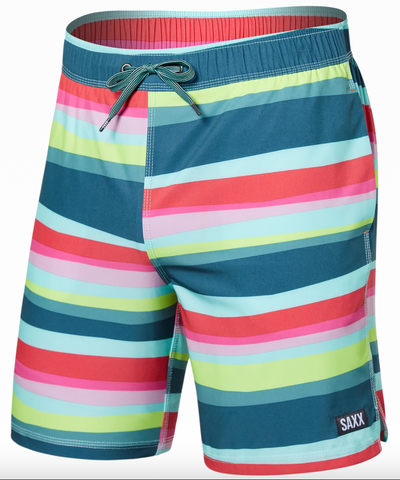 OH BUOY STRETCH VOLLEY Swim Shorts 7" / Cutback Stripe- Bright Multi