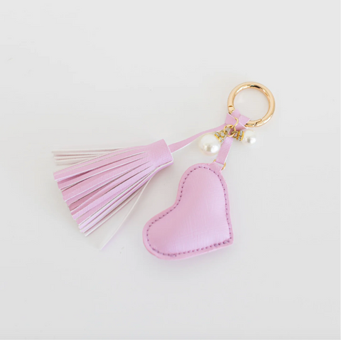 Pixie Pink Dusty Rose Heart Keychain