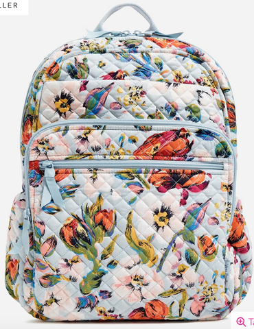Blue XL Campus Backpack- Sea Air Floral