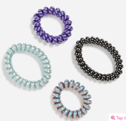 Spiral Elastic Hair Tie 4pk