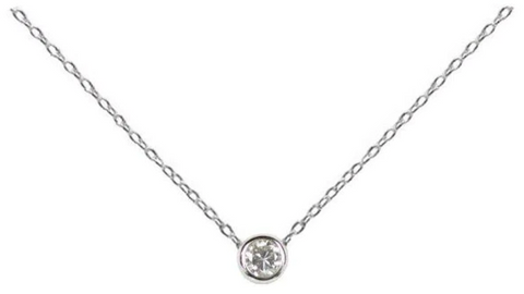 CZ Bezel 4mm Necklace- Silver