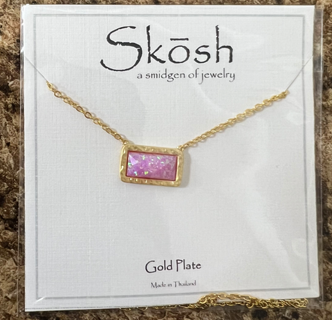 pink gold plated necklace