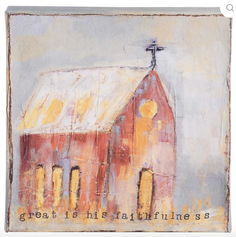 Stained Glass Faithfulness Church Canvas