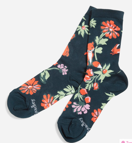 Fresh-Cut Floral Critters Crew Socks