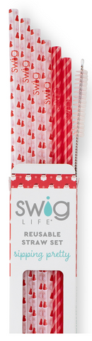 Santa Baby + Candy Cane Reusable Straw Set