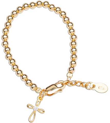 Lenox - 14K Gold Plated Cross Bracelet for Girls