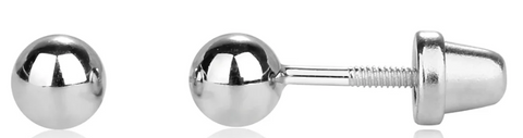 Sterling Silver Silver Ball Stud Earrings