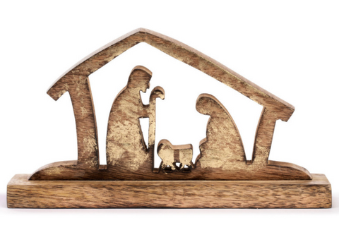 Wood Holy Family Figure