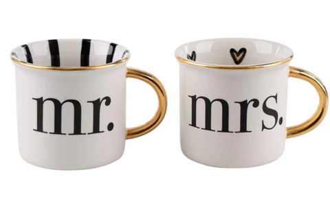 Gold Mr. & Mrs. Mug