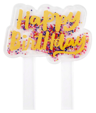 Bead Filled Cake Topper- Happy Birthday