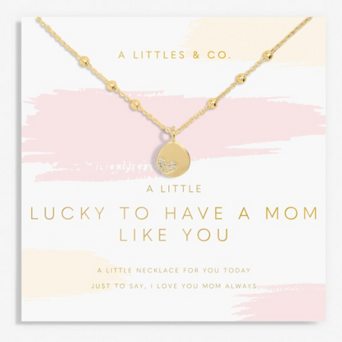 Mother's Day A Little 'Lucky To Have A Mom Like You' Necklace In Gold-Tone Plating