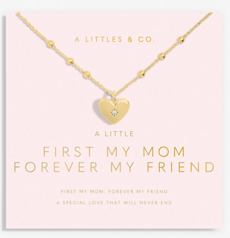 Mother's Day A Little 'First My Mom Forever My Friend' Necklace In Gold-Tone Plating