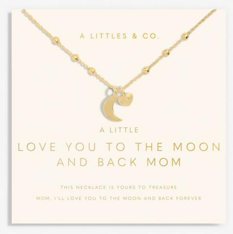 Mother's Day A Little 'I Love You To The Moon And Back Mom' Necklace In Gold-Tone Plating