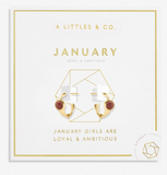 Birthstone Hoop Earrings In Gold-Tone Plating