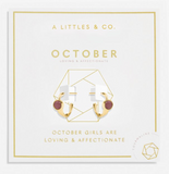 Birthstone Hoop Earrings In Gold-Tone Plating