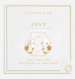 Birthstone Hoop Earrings In Gold-Tone Plating