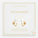 Birthstone Hoop Earrings In Gold-Tone Plating