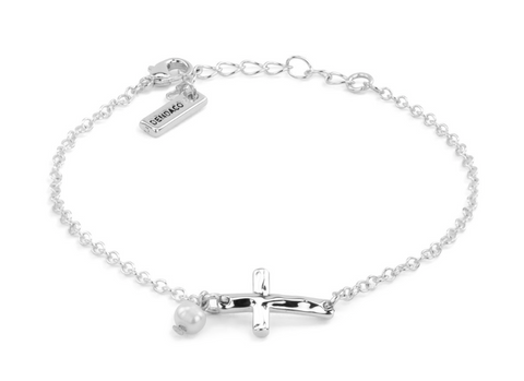 Dainty Cross Bracelet - Silver