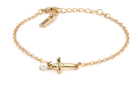 Dainty Cross Bracelet - Gold