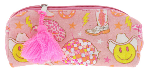 PINK DISCO COWGIRL SMALL ZIPPER POUCH
