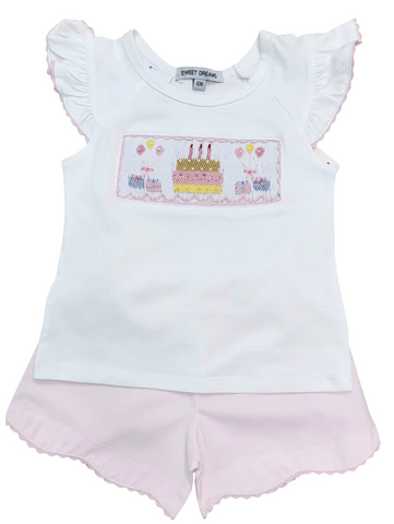 Happy Birthday Smocked Girl Short Set Regular price