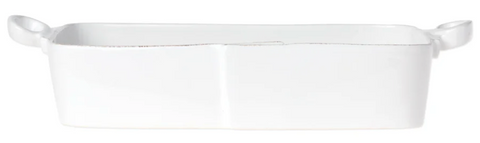 LASTRA WHITE RECTANGULAR BAKER