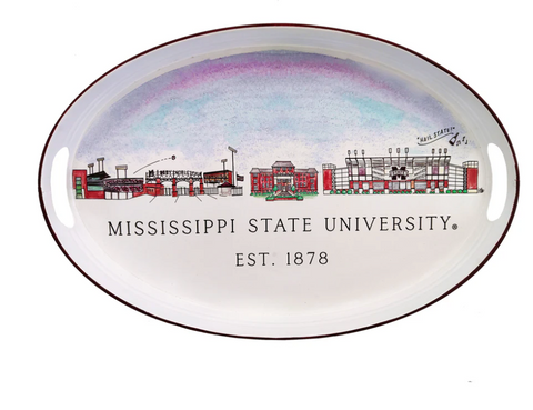 Mississippi State Skyline Oval Tray