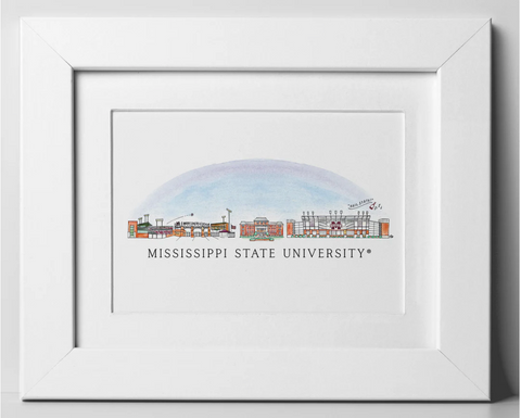 Mississippi State Skyline 8x10 Prints