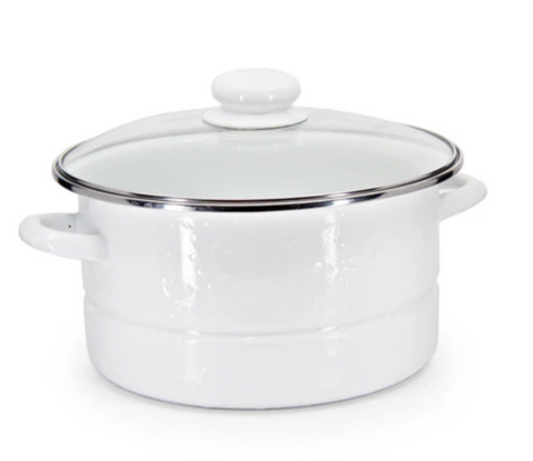 White 6 qt Stock Pot