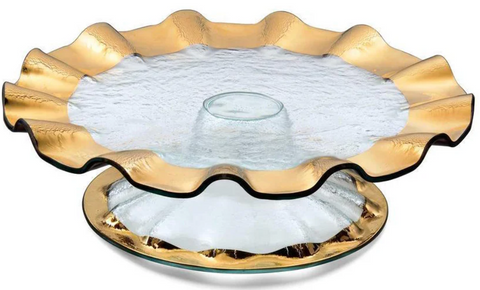 RUFFLE PEDESTAL CAKE PLATE