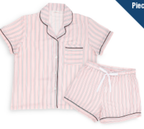 Shorts PJ Set-PinkStripe