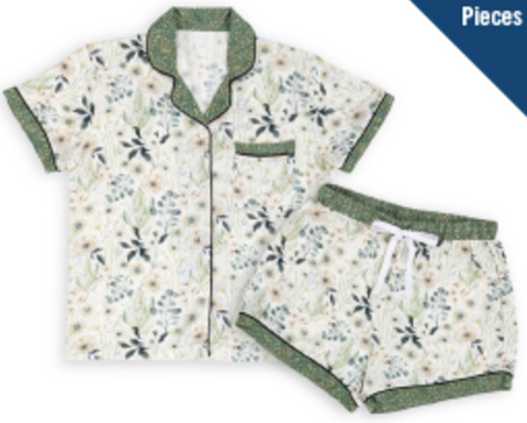 Shorts PJ Set-GreenFloral