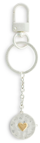 Love you Locket Key Fob - Silver