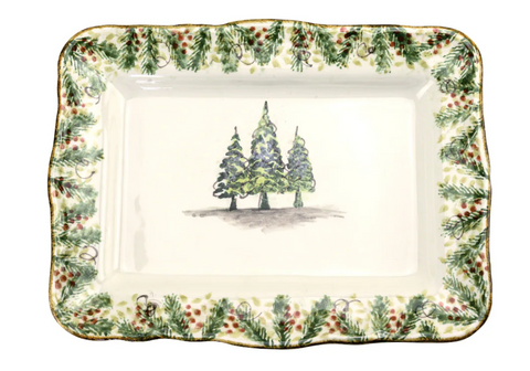 Natale Scalloped Medium Rectangular Tray