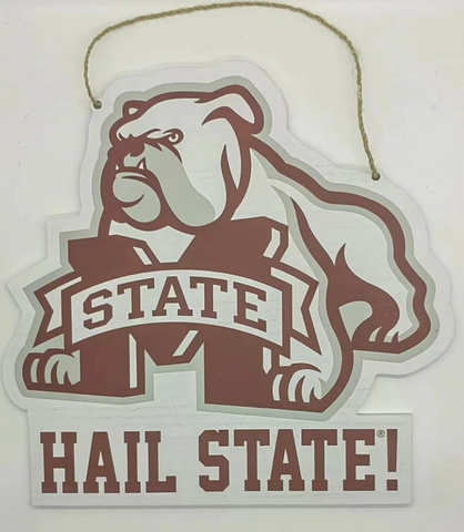 Mississippi State Mascot Wood Door Hanger