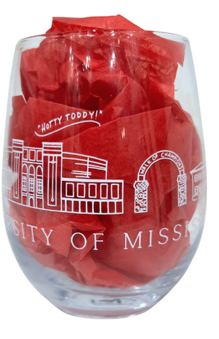 Ole Miss Skyline Wine Glass