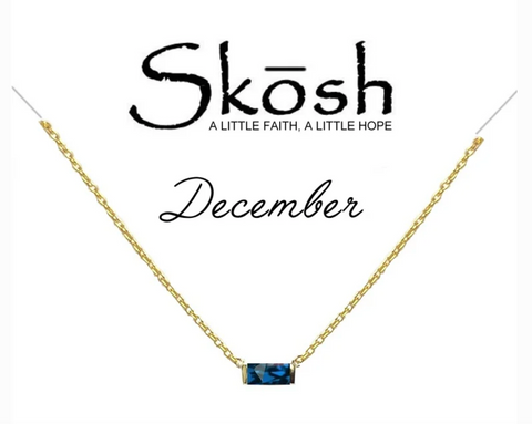 December Birthstone Bar Necklace