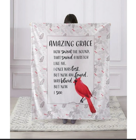 Amazing Grace cardinal throw