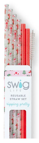 Howdy Holidays Reusable Straw Set